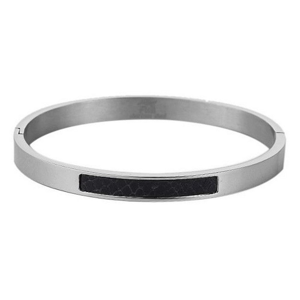 Fiell dames stalen armband inleg zwart