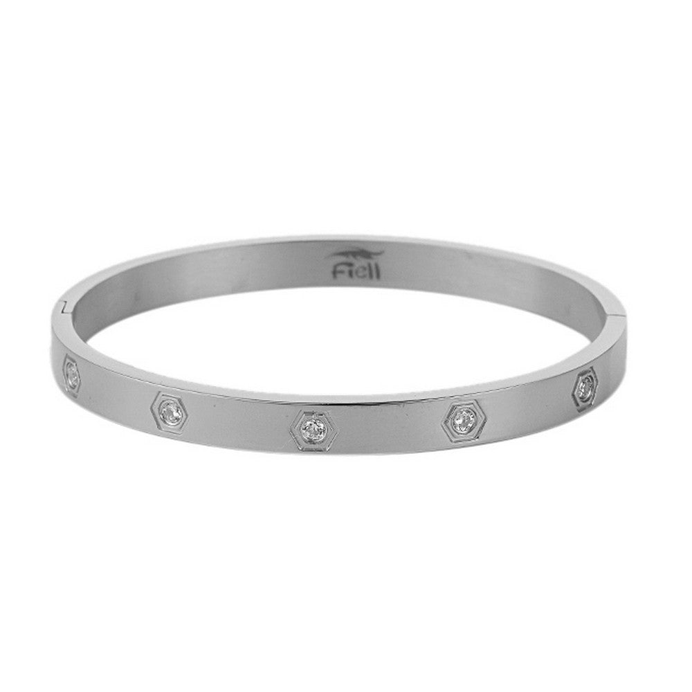 Fiell dames armband rvs met inleg glas