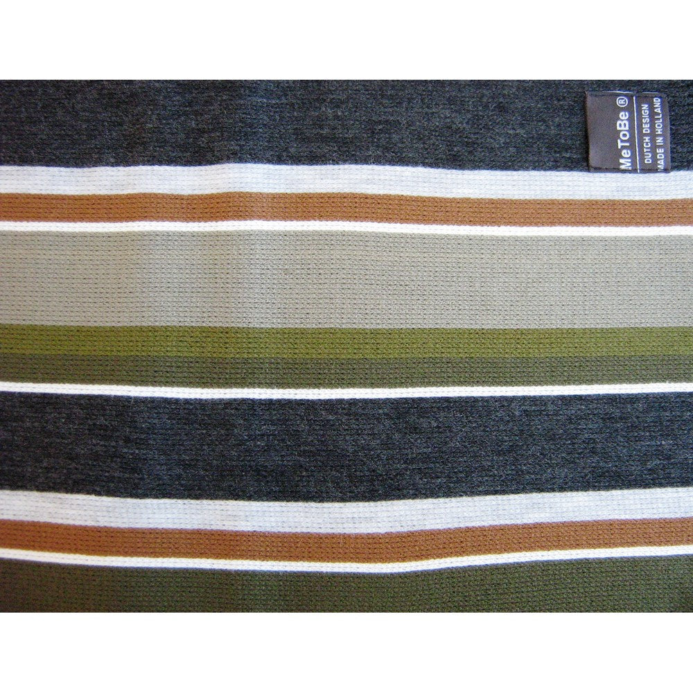 MeToBe Men's Scarf with Blocks and Stripes - Green Grey Beige Brown