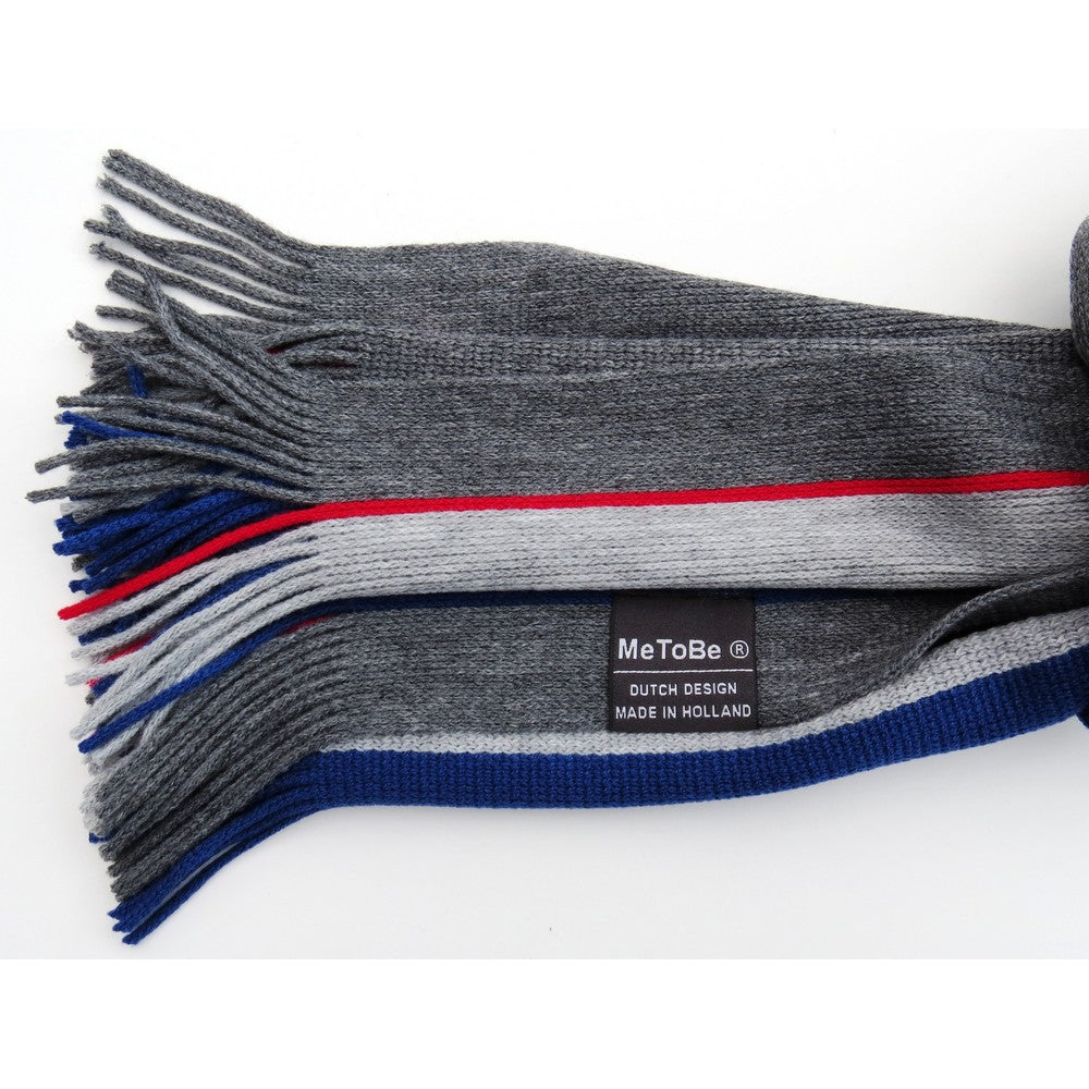 MeToBe Heren Sjaal Banen - blauw grijs rood