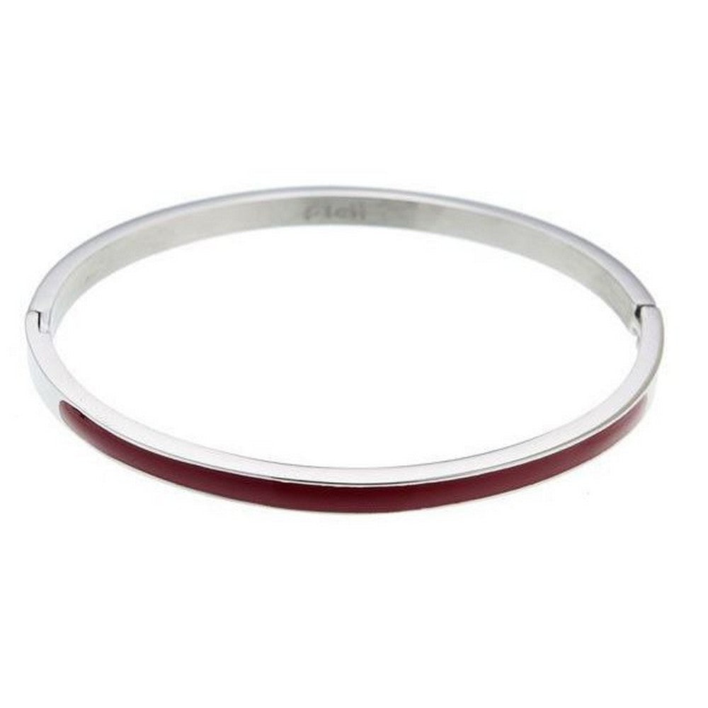 Fiell dames bangle armband zilver rood