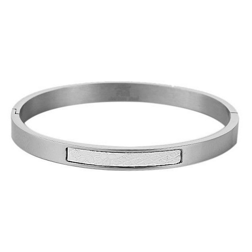 Fiell dames stalen armband inleg wit