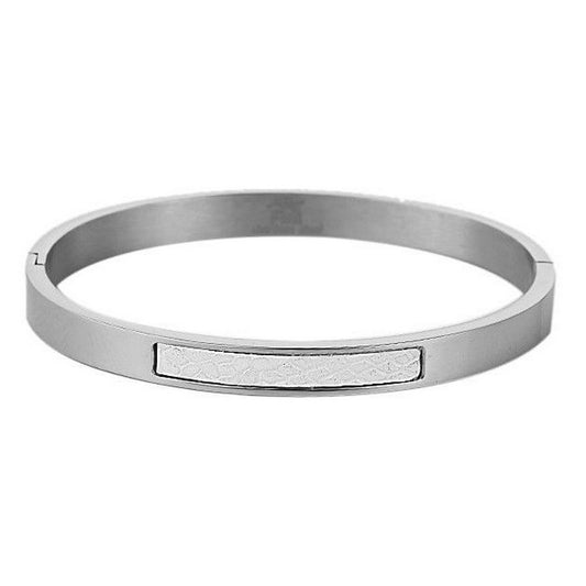 Fiell dames stalen armband inleg wit