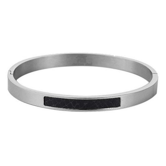 Fiell dames stalen armband inleg zwart