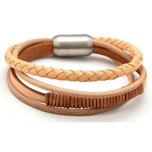 Fiell mannen armband leer 4-Round