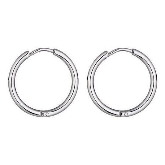 Fiel oorringen staal zilver rond - klein