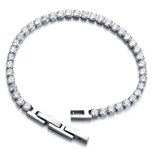 Fiell dames armband rvs zirconia - 16.5 cm