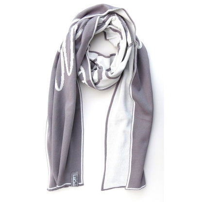 Justtowear Dames Sjaal Zon en Wolk - grijs wit