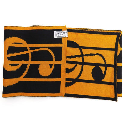JustToWear Sjaal Muziek - geel zwart