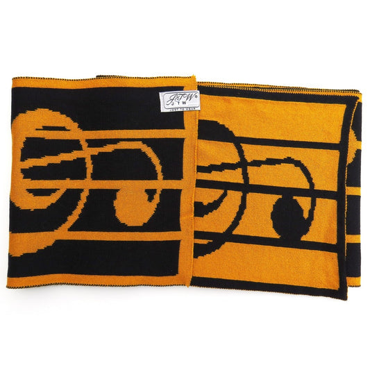 JustToWear Sjaal Muziek - geel zwart
