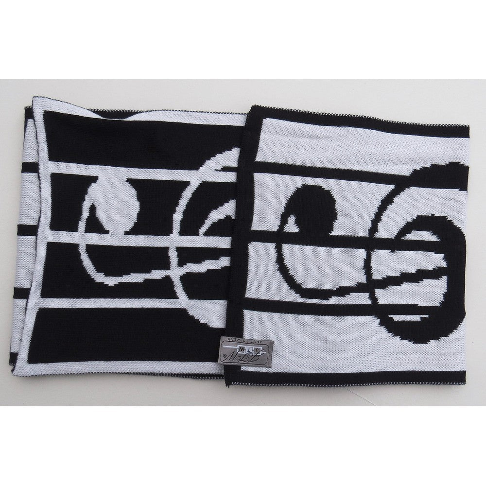 JustToWear Scarf Music - white black