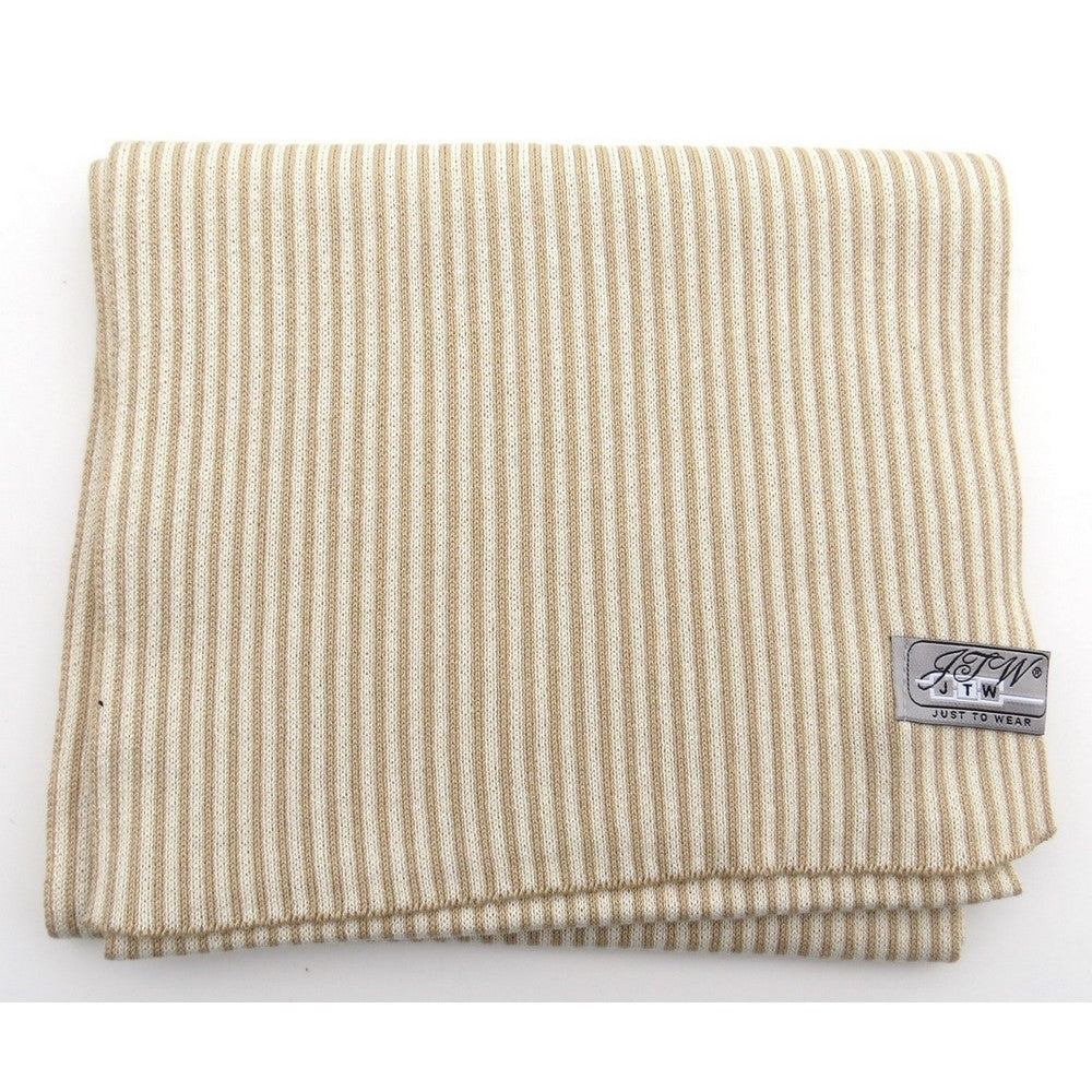 JustToWear Striped Scarf – Beige