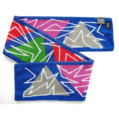 MeToBe Moderne Art Sjaal - blauw met gekleurde driehoeken