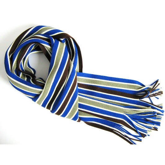MeToBe Herensjaal Casual lijnen - blauw bruin