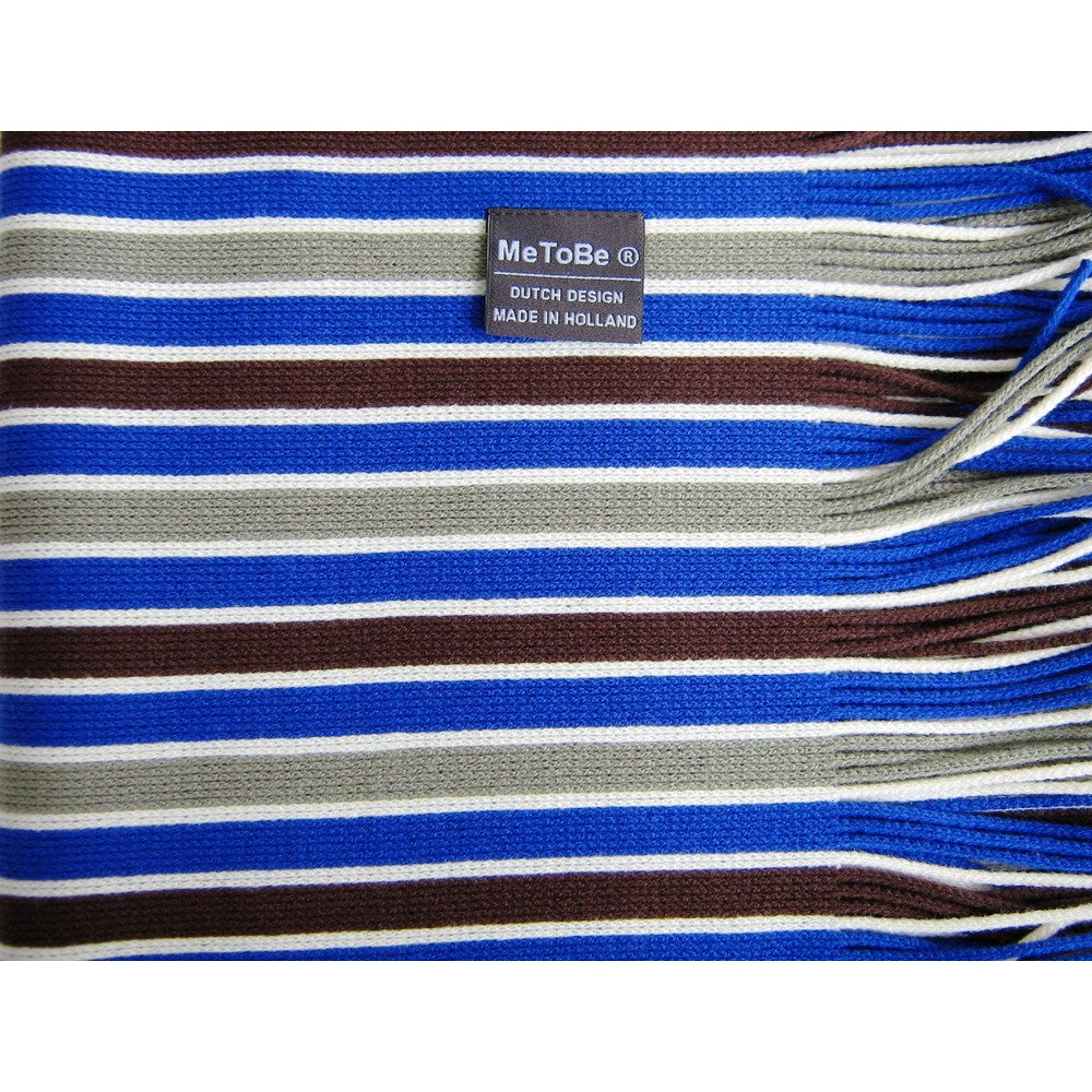 MeToBe Herensjaal Casual lijnen - blauw bruin