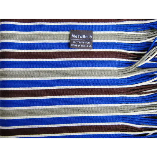 MeToBe Herensjaal Casual lijnen - blauw bruin