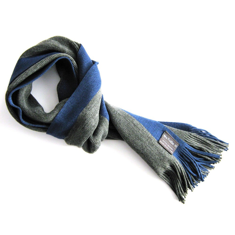 MeToBe Heren Sjaal Baan - grijs blauw