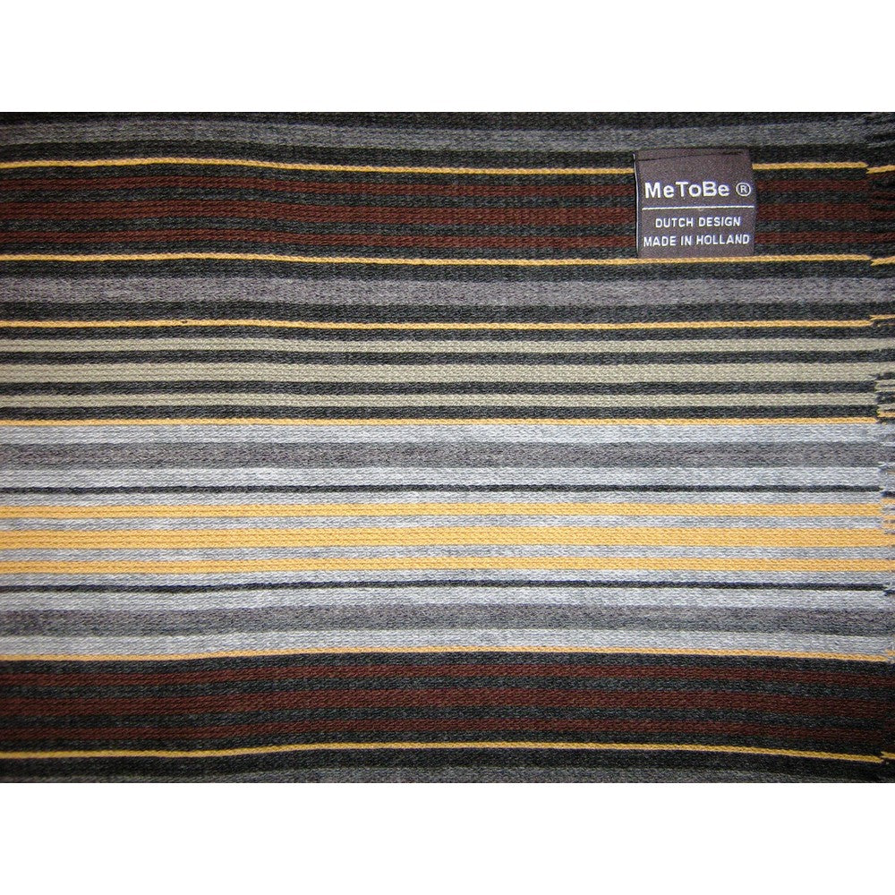 MeToBe Men's Scarf Stripes and Bars - black brown gray gold