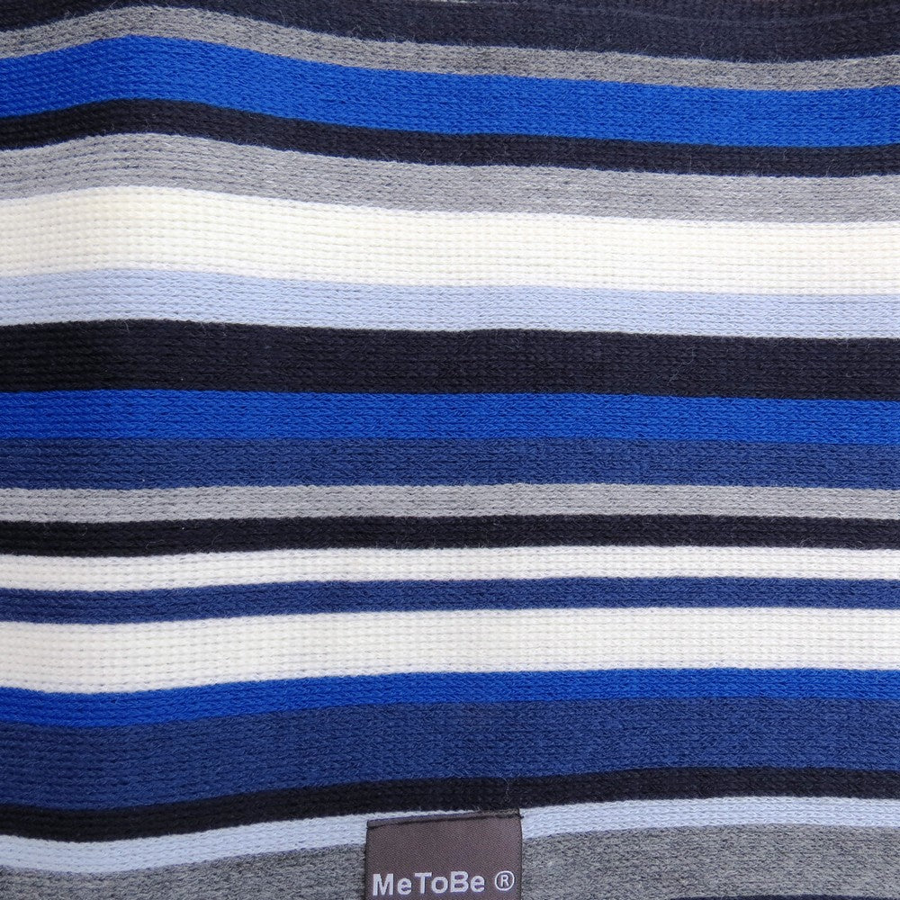 MeToBe Heren Sjaal Banen en Strepen - blauw grijs wit