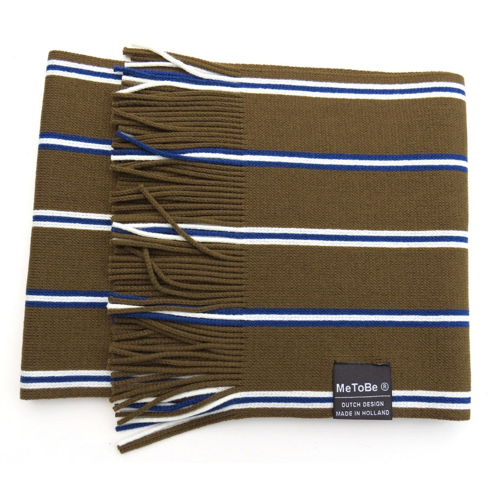 MeToBe Heren Sjaal Banen en Strepen - groen wit blauw