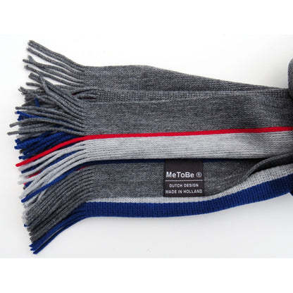 MeToBe Heren Sjaal Banen - blauw grijs rood