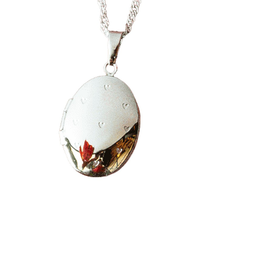 Sweet 7 dames ketting met ovale hanger zilverkleurig