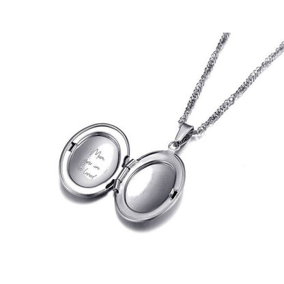 Sweet 7 dames ketting met ovale hanger zilverkleurig