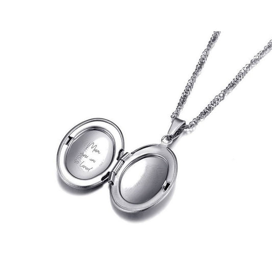 Sweet 7 dames ketting met ovale hanger zilverkleurig