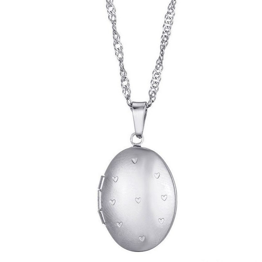 Sweet 7 dames ketting met ovale hanger zilverkleurig