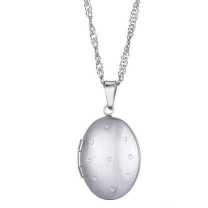 Sweet 7 dames ketting met ovale hanger zilverkleurig