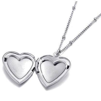 Sweet 7 dames ketting met hartje als hanger zilverkleurig