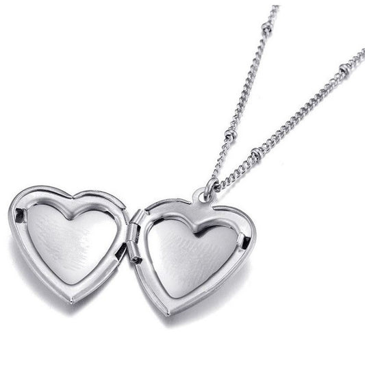 Sweet 7 dames ketting met hartje als hanger zilverkleurig