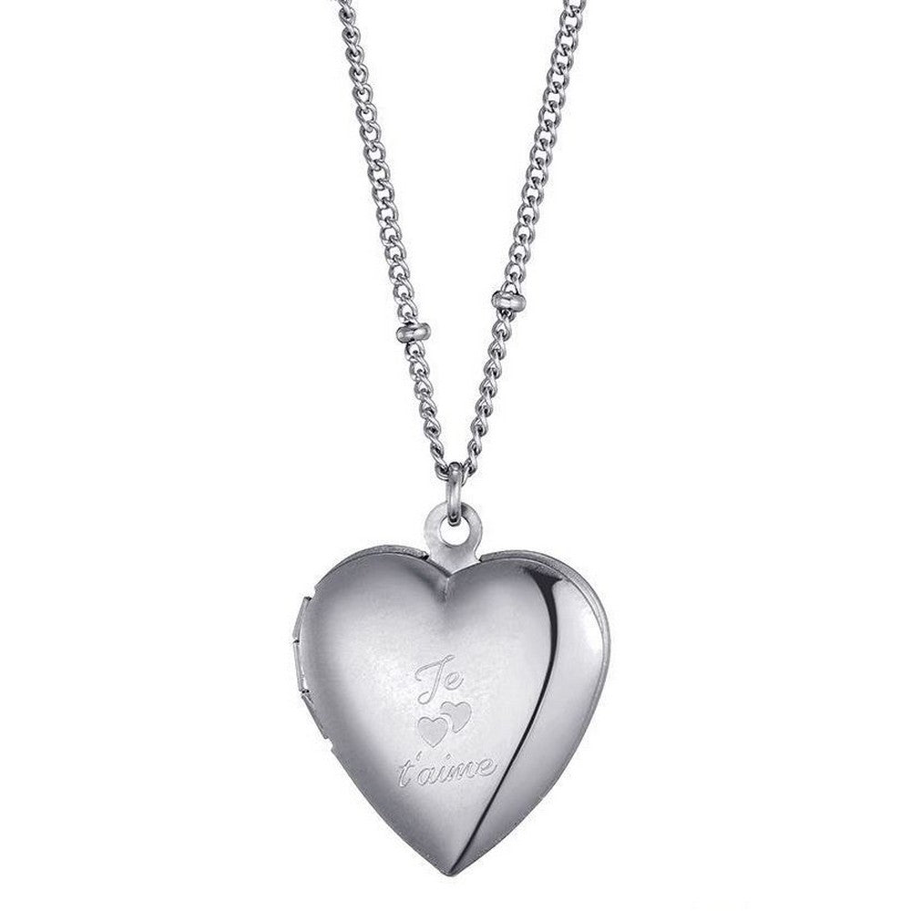 Sweet 7 dames ketting met hartje als hanger zilverkleurig