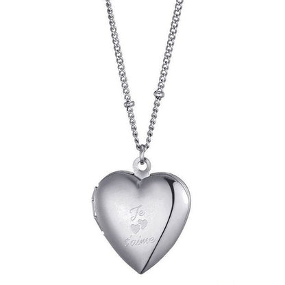 Sweet 7 dames ketting met hartje als hanger zilverkleurig
