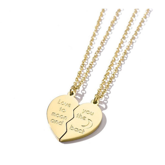 Sweet 7 ketting 2-delig met hanger goud - Love you to the moon and back