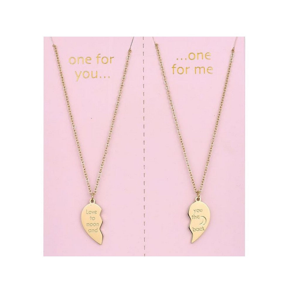 Sweet 7 ketting 2-delig met hanger goud - Love you to the moon and back
