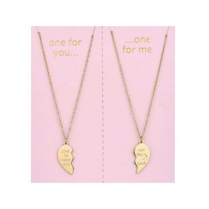 Sweet 7 ketting 2-delig met hanger goud - Love you to the moon and back