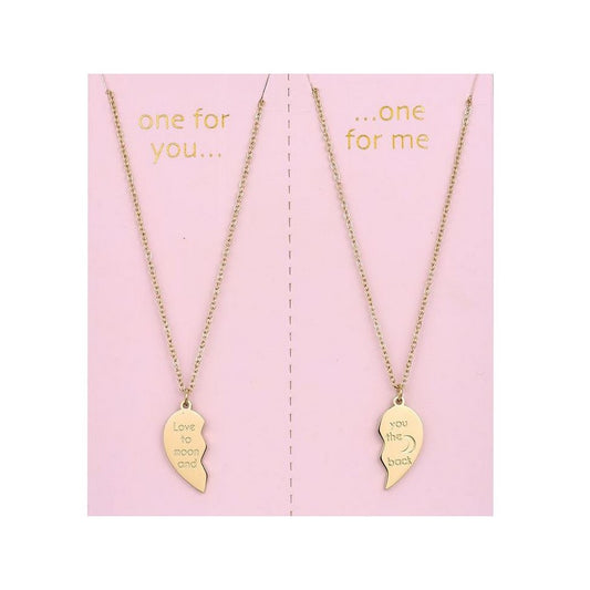 Sweet 7 ketting 2-delig met hanger goud - Love you to the moon and back